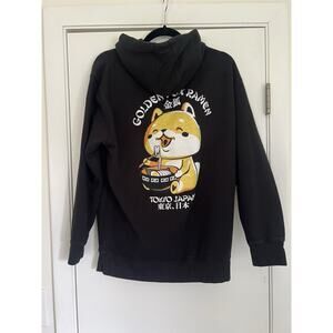 SCW Golden Fox Ramen Hoodie M Men's Graphic Drawstring Pocket Tokyo Japan Anime